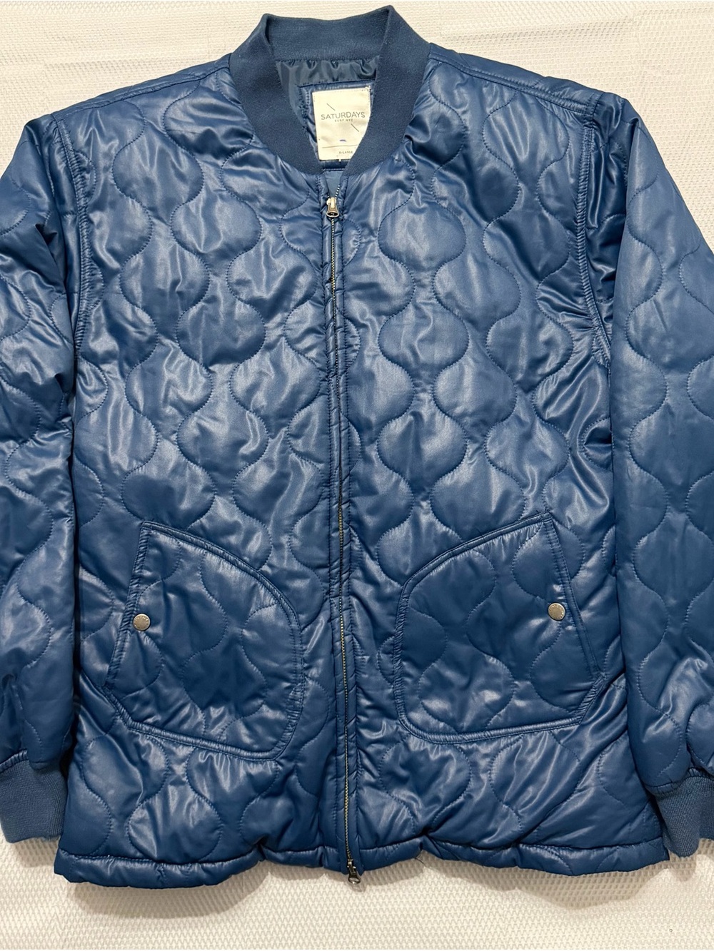 Saturdays Surf NYC Blue Quilted Bomber Liner Jacket Men’s XL